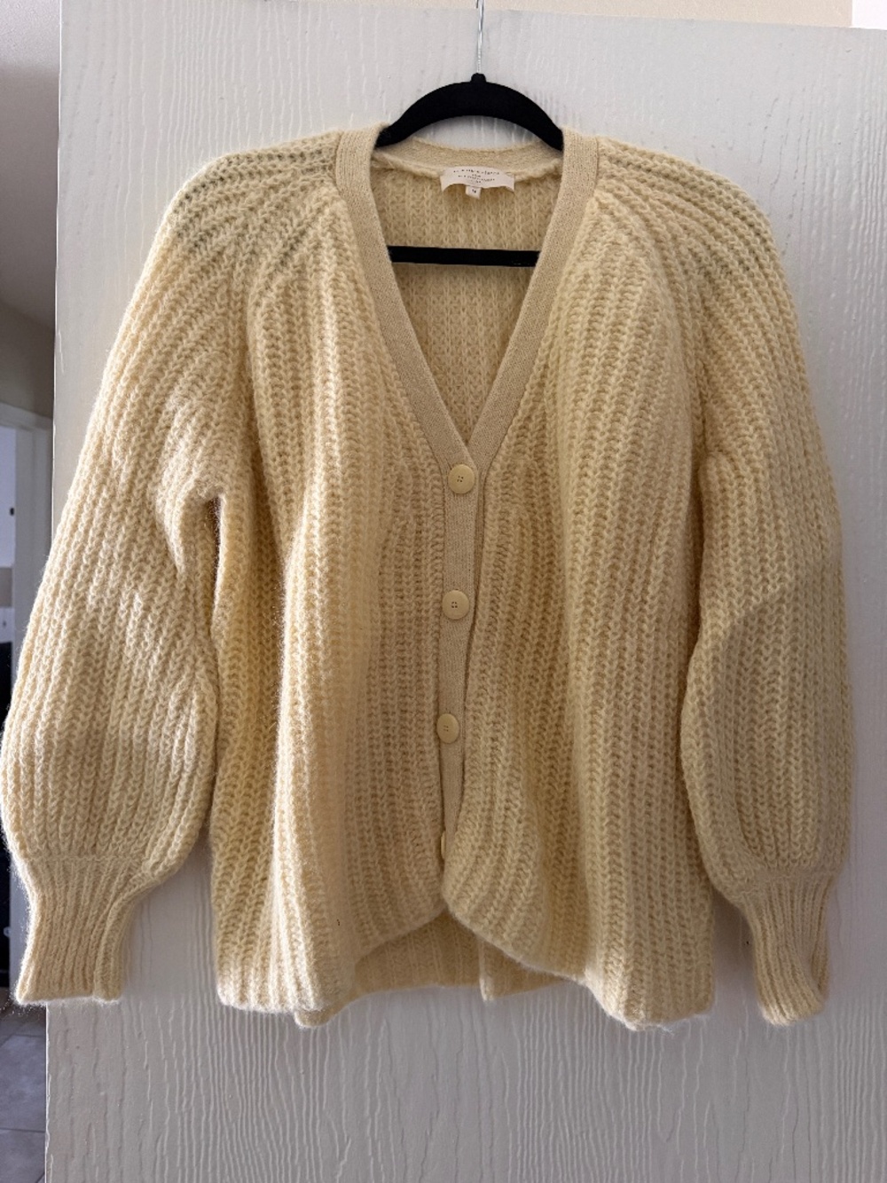 Sezane Basile Cardigan Pastel Yellow - Size M